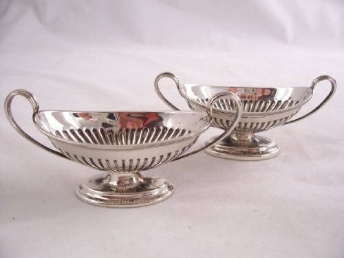 Pair of Late 19th C Silver Salts