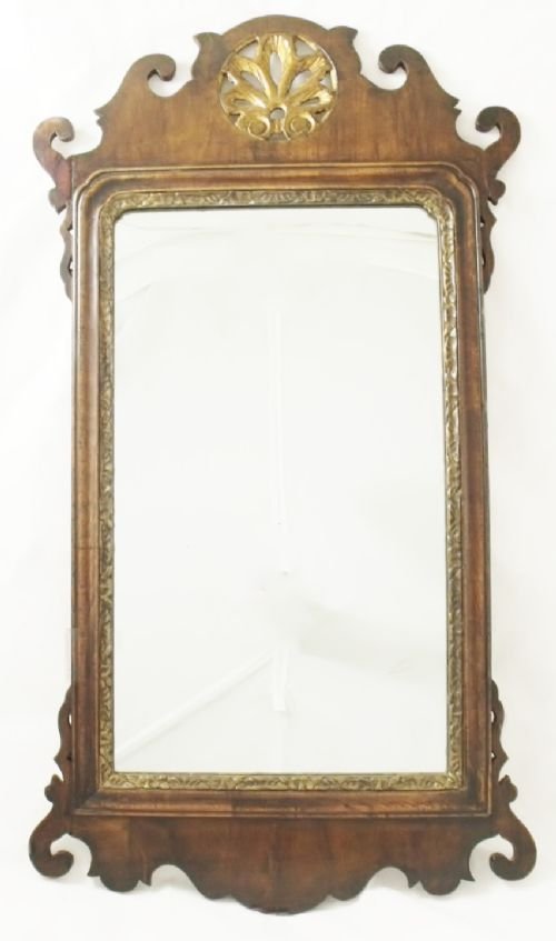 18th C Walnut Mirror