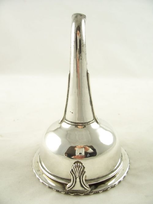 19th C Silver Plated Wine Funnel
