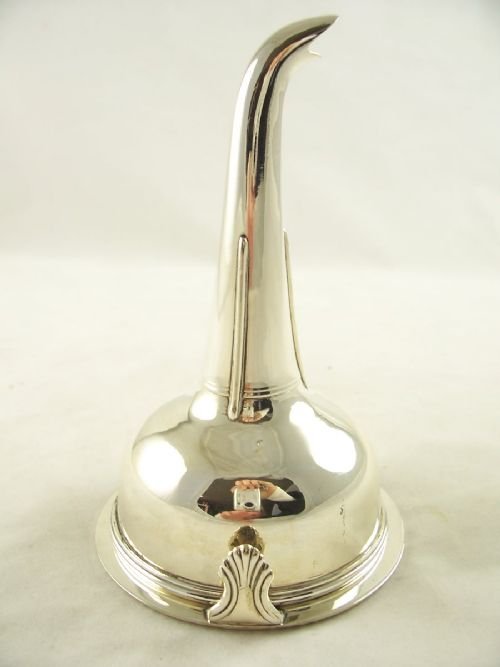 19th C Silver Plated Wine Funnel
