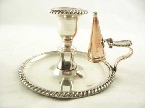 19th C Silver Plated Chamberstick