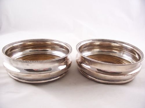 Pair of Sheffield Plate Bottle Coasters
