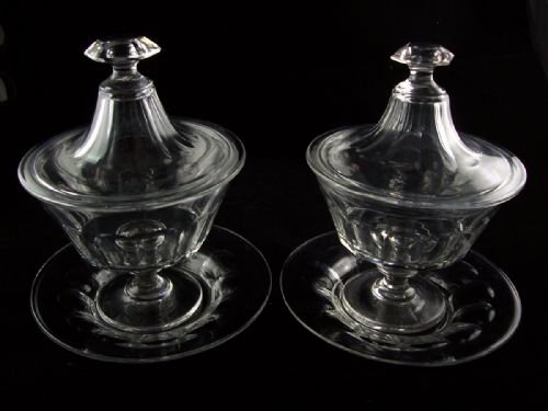Pair of 19th C Lidded Bowls on Stands