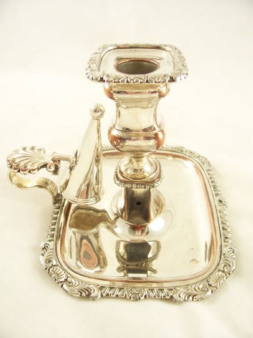 19th C Sheffield Plated Chamberstick