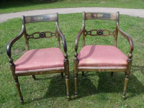 A Pair of 19th Century Decorated Chairs