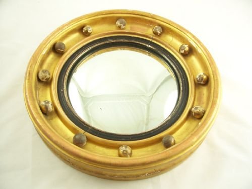 Mid 19th C Gilt Convex Mirror