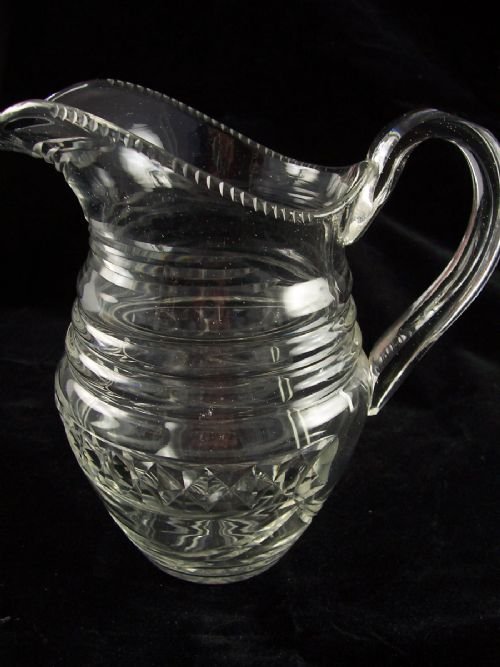 19th C  Cut Glass Ewer