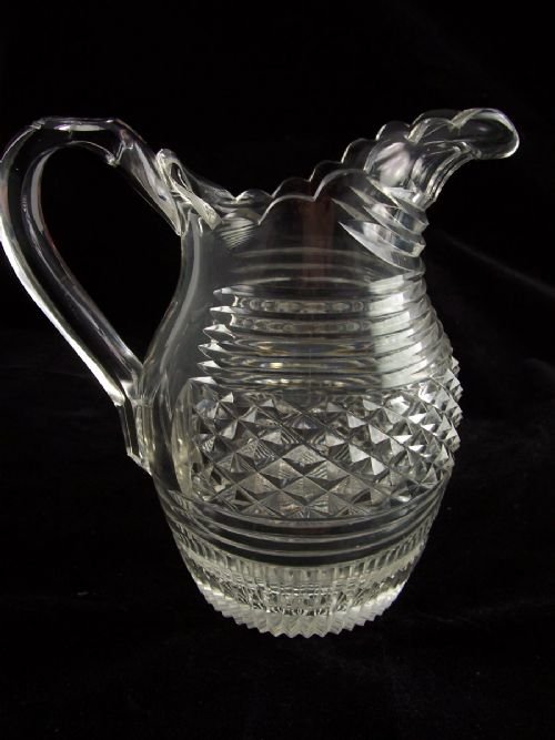 19th C Cut Glass Ewer