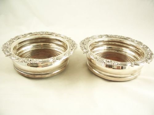 Pair of 19th C Sheffield Plate Coasters