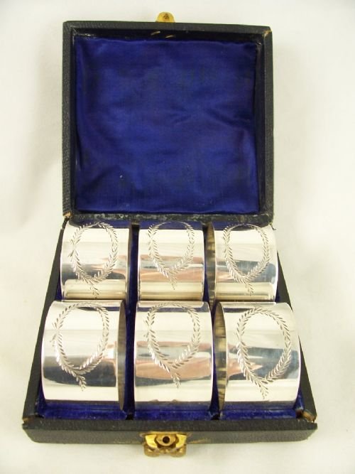 Set of 6 Silver Plated Napkin Rings