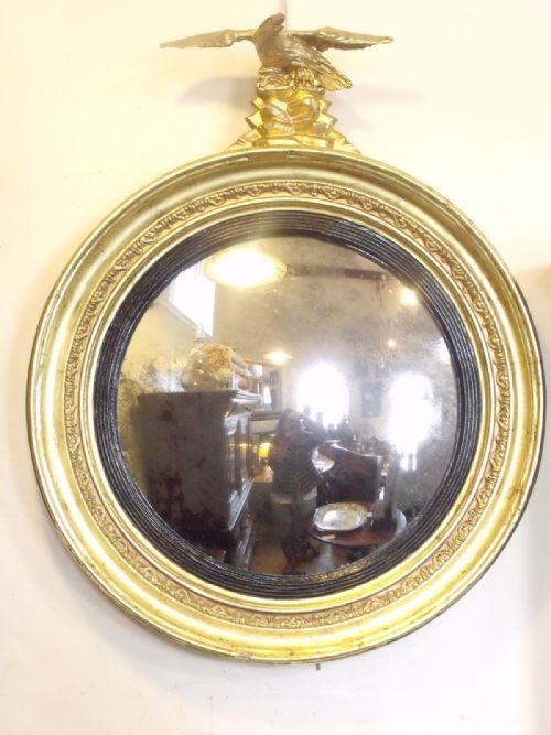 Regency Gilt Convex Mirror