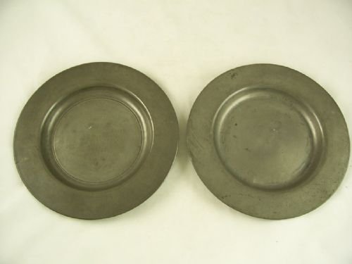Pair of 19th C Pewter Plates