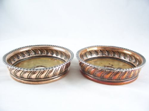 Pair of Late 19th C Silver Plated Coasters