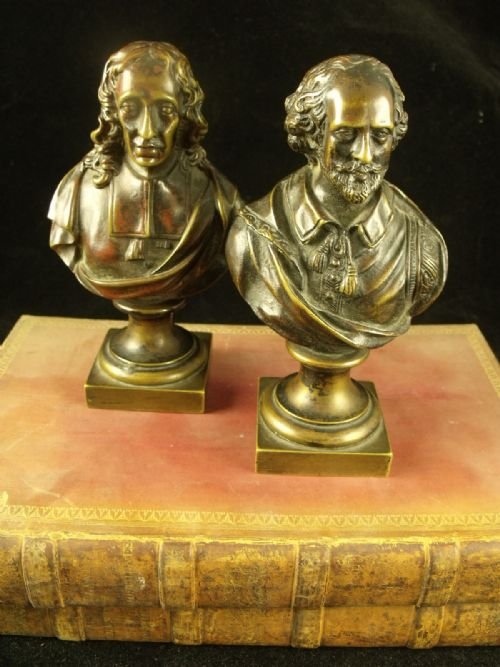 Pair of 19th C Bronze Busts