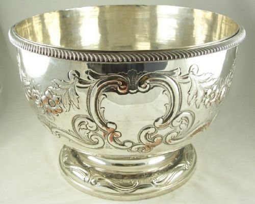 Large 19th C Silver Plated Punch Bowl