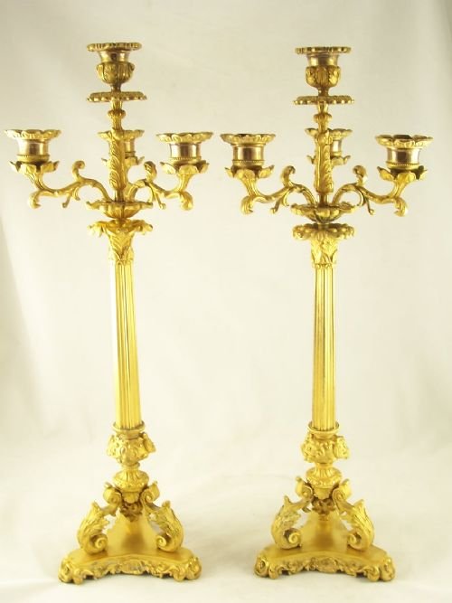 Pair of 19th C Ormolu Candlesticks