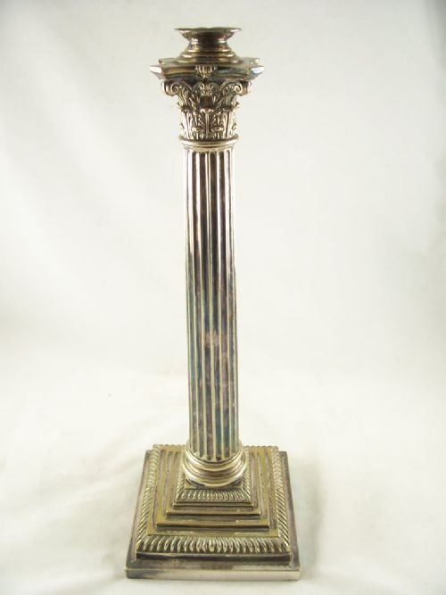 19th C Silver Plated Lamp Base