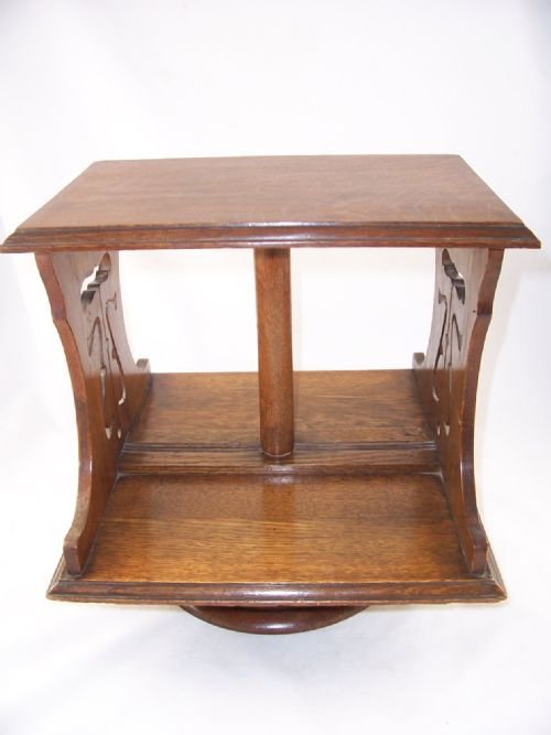 Arts and Crafts Oak Revolving Bookstand