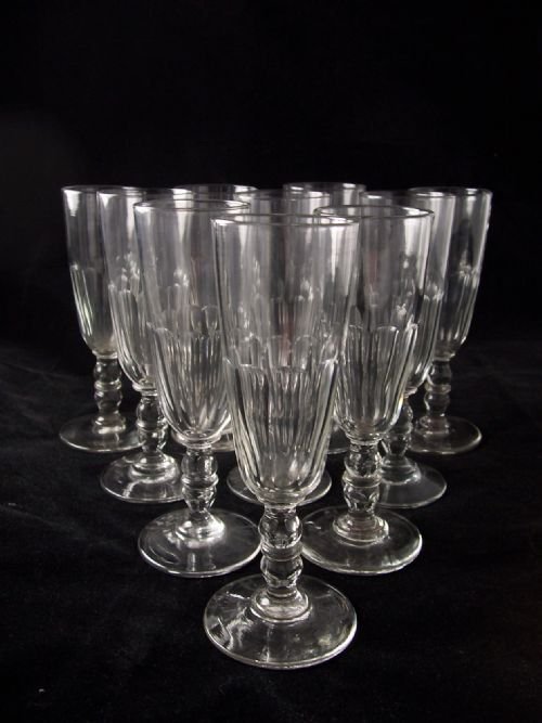 Set of 10 19th C Champagne Flutes