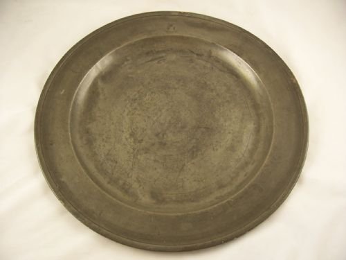 Large 18th C Pewter Charger