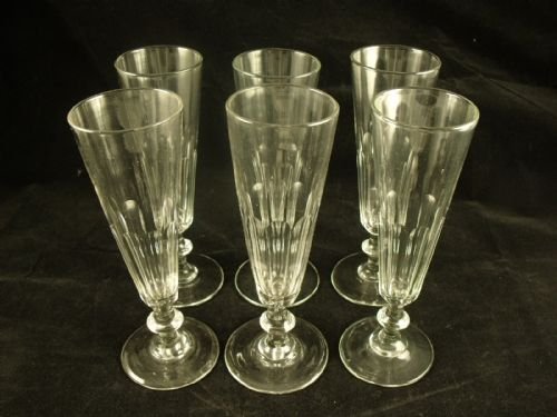 6 X 19th C Champagne Glasses
