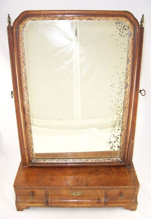 George II Walnut Dressing Mirror