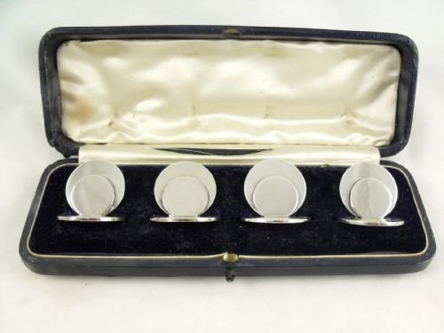 Set of  Boxed Silver Menu/place Holders