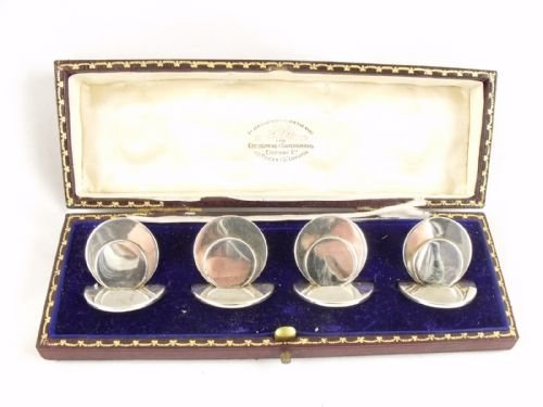 Set of Silver Menu Holders