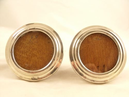 Pair of Silver Circular Picture Frames