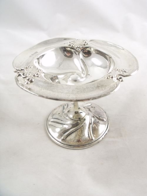 Silver Art Nouveau Pedestal Dish