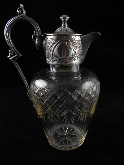 19th C Silver Plated Claret Jug