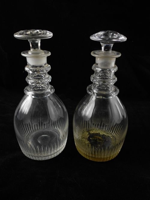 Pair of George III  Cut Glass Decanters
