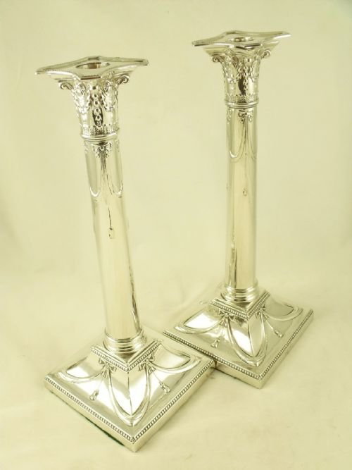Pair of Silver Candlesticks
