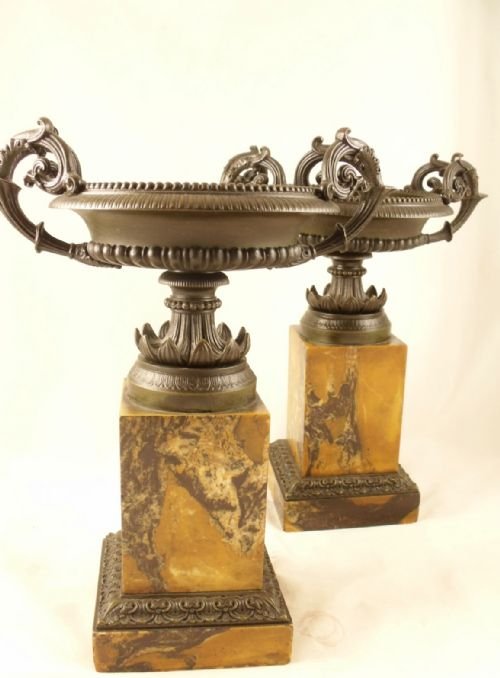 Pair of Regency Bronze Tazza