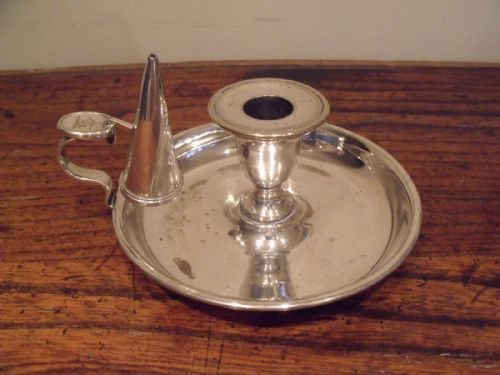 19th C Silver Plated Chamberstick
