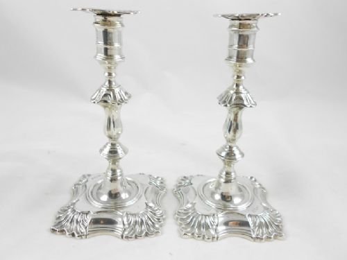 Pair of Silver Tablesticks - Sheffield, 1896