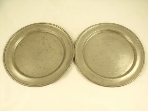Pair of 19th C Pewter Plates