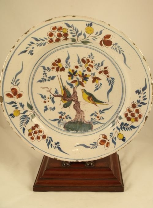 18th C Polychrome Delft Charger