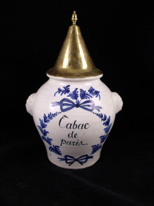 18th C Delft Tobacco Jar
