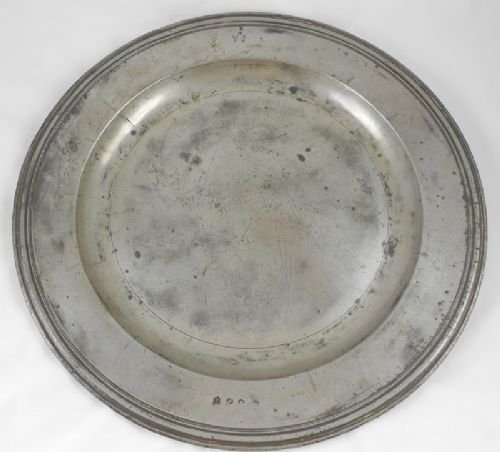 Large Mid 18th C Pewter Charger