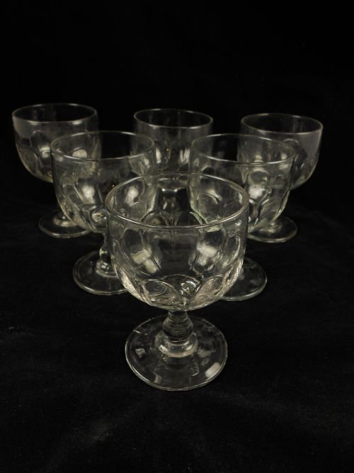 Set of 6 19th C Claret Glasses