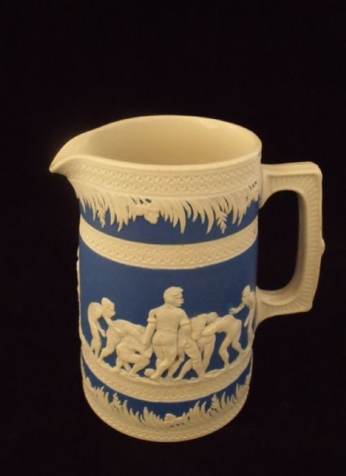 Staffordshire Jug of Rugby Scenes