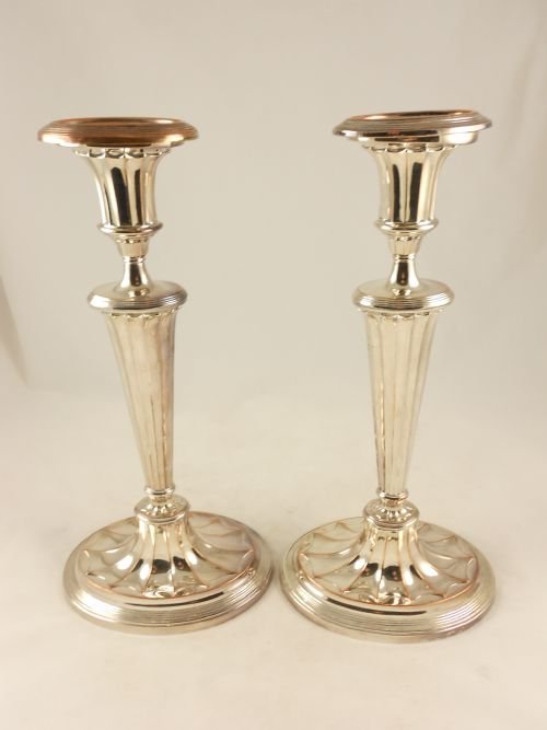 fig 1. Set of Four George III Silver Plated Candlesticks