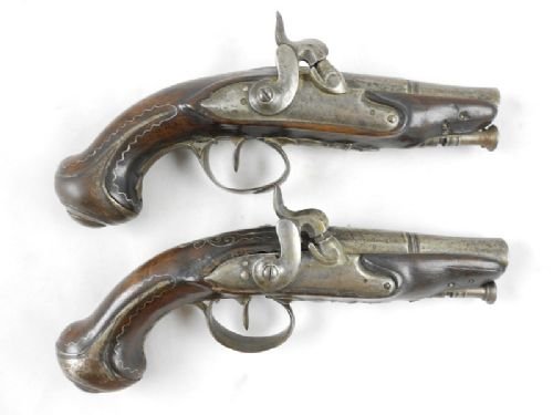 Pair of Late 18th C Travelling Pistols