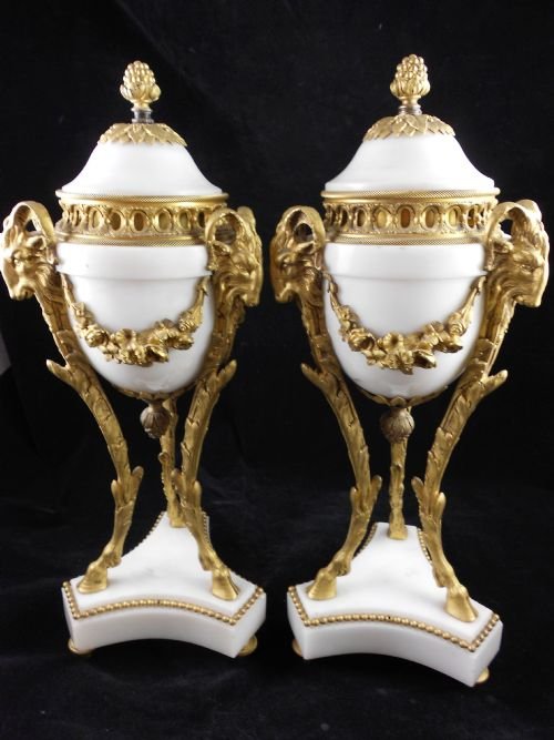Large Pair of Marble Vases