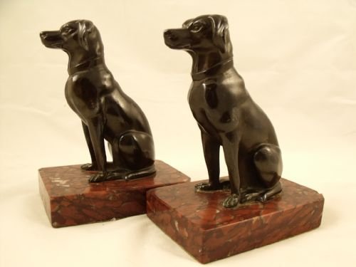Pair of Spelter Dogs