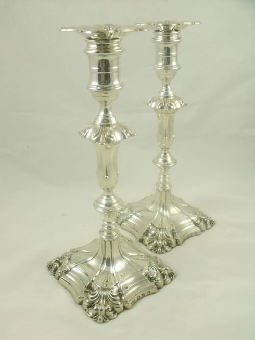 Pair of Scottish Silver Candlesticks