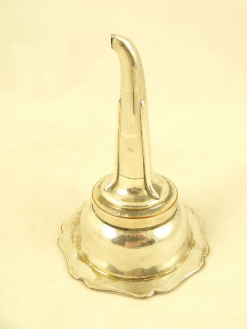19th C Silver Plated Wine Funnel