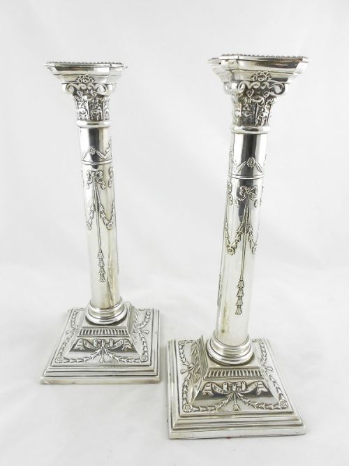Pair of Silver Plated Candlesticks