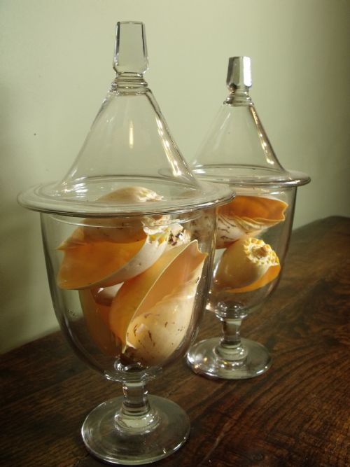 Pair of 19th C Bonbon Vases